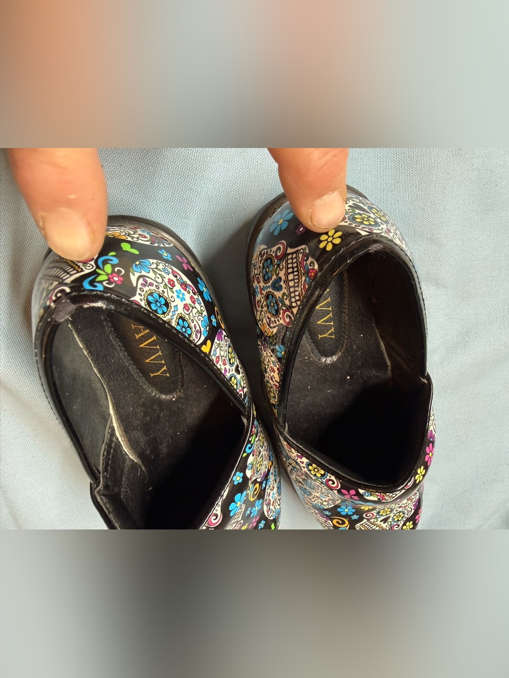 Savvy Black Multi-colored patent leather and real leather quarter lining Clogs - Picture 6 of 9